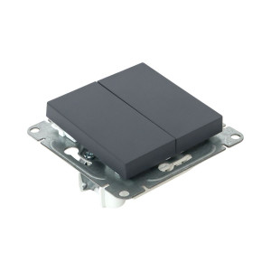 Механизм выключателя, двухклавишный, проходной, графит Эпика EKF UP1-SWG-21