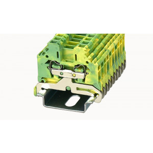 WS2.5-SD-PE-01P-1C-00Z(H), Заземляющая клемма, тип фиксации провода: пружинный, номинальное сечение: 2,5 мм кв., ширина: 5 мм, цвет: желто-зеленый, тип монтажа: DIN35