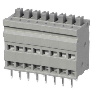 TBL009V-254-08GY-2GY, Фиксированные клеммные колодки Terminal block, screwless, 2.54, Vertical, 8, Gray w Gray Button