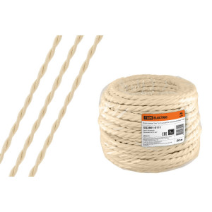 Ретро провод "Эко" 2х1,5 витой ГОСТ бежевый (50м) SQ2801-0111