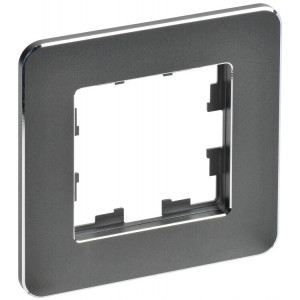 BRITE Рамка 1-мест. РУ-1-1-Бр металл титан RE BR-M12-M-01-K48