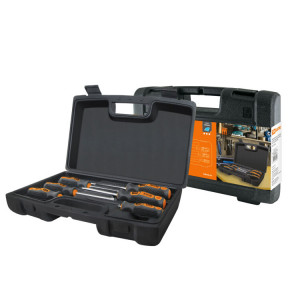 Набор отверток 6 шт.: SL:3x75;5x100;6x100, PH:0х75;1x100;2x100 (пласт. чемодан), CR-V "Алмаз" SQ1013-0205