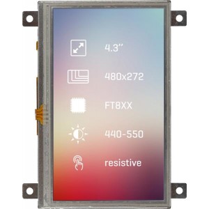MIKROE-2165, Средства разработки визуального вывода 4.3" Resistive Riverdi Display, RVT4.3B480272CFWR00
