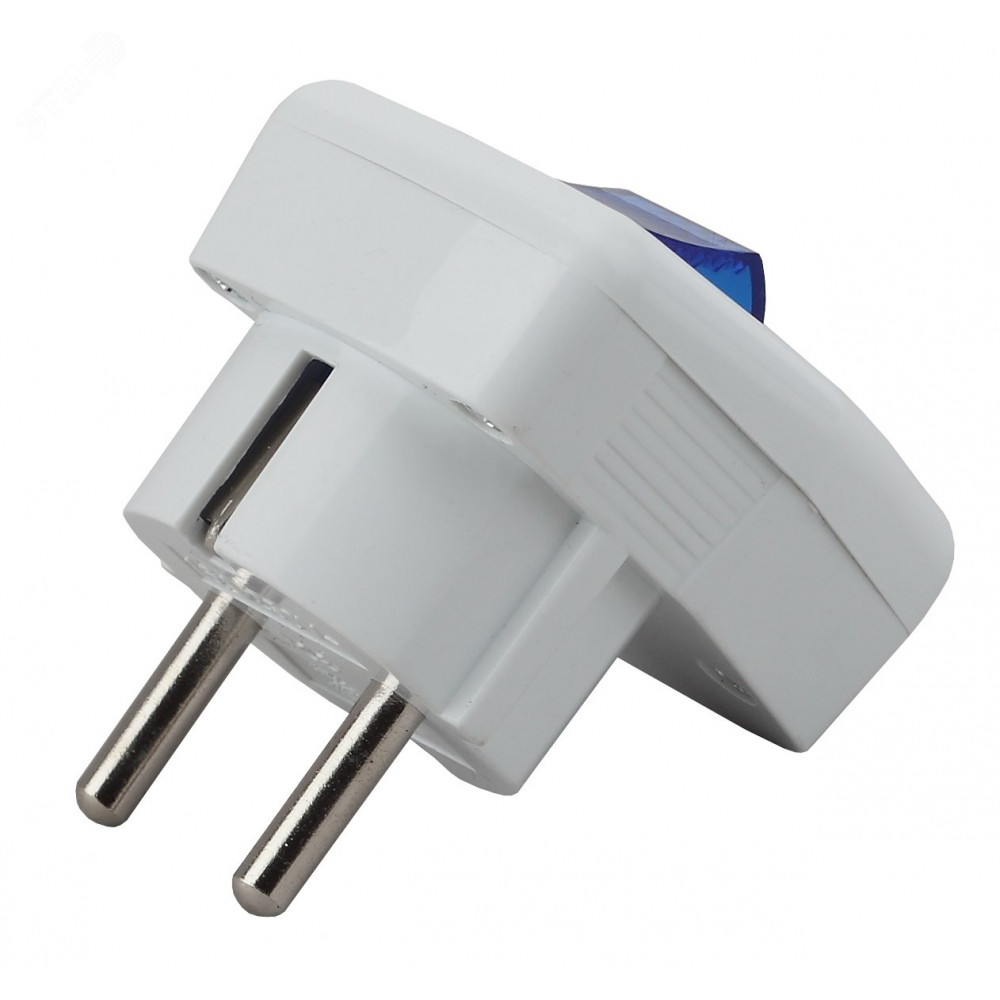 Изображение товара Вилка с заземлителем и выключателем 16А белая Vx5-W Б0039675