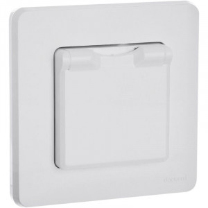 Розетка 1-м СП Inspiria 16А IP44 250В 2P+E защ. шторки с крышкой немецк. стандарт механизм бел. Leg 673740