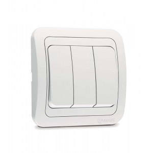 Выключатель 3-кл. 3п СП Mimoza 10А IP20 бел./бел. 12091