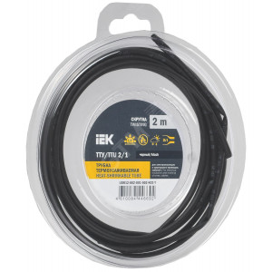 Трубка термоусадочная ТТУ нг-LS 2/1 черн. (уп.2м) UDR12-002-001-002-K02-T