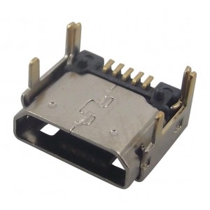 629105150521, Разъем микро USB 2.0 тип В 5 контактов угловой для поверхностного монтажа крепление в отверстия