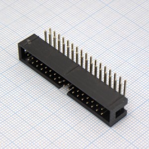 IDC-34MR, вилка в плату шаг 2.54мм. угловая