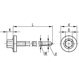 Винт с шайбой самосверлящий самонарезающий G19 5.5/6.3х135 CM273130