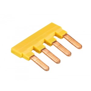 Соединительная перемычка IVK WKN 6 TK-4, Соединительный мостик, для установки в зажимную клетку, изолированный, 4 полюса, для клемм: WK 6; WKN 6 TK; WK 4 THSi 6,3x32, цвет: желтый