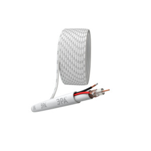 Кабель для аналогового видеонаблюдения Simple KL-0.5-PVC КВК-В-2 +2x0,5 мм, бухта 200 метров, белый Б0052736