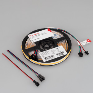 Лента SPI-COB-X378-12mm 24V Warm2700-PX63-BPT (7 W/m, IP20, 5m) 041737, Светодиодная лента SPI-X378, открытая IP20, микросхема WS2818B. Светодиоды CSP 378 шт/м (1890шт на 5м), 1 pixel = 63 LED, белая плата, скотч 3М. Цвет ТЕПЛЫЙ 2700K, высокий индекс цветопередачи CRI>90, угол 160°. Питание 24 В, мощность 7 Вт/м (35 Вт на 5 м