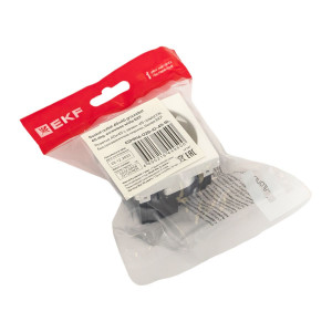 Розетка 45х45 с зазем. 45 градусов, быстрозажимные клеммы, белая EKF