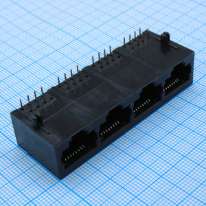 L-KLS12-323-8P8C-1X4-1-01, Разъем на плату 8P8C, 4 гнезда