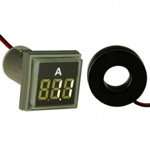 DMS-221, Цифровой LED амперметр AC 0-100А, AD16-22AMS, белый, установка на панель в отв d=22мм