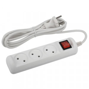 Удлинитель 3х3м без заземл. 10А IP20 U-3s-3m-2х1 ПВС 2х1 с выкл. Б0044050