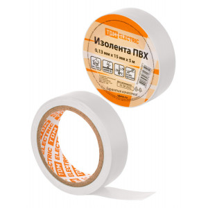 Изолента ПВХ 0,13х15мм Белая 5м SQ0526-0071