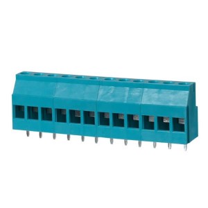 TB010-508-12BE, Фиксированные клеммные колодки Terminal block, screw type, 5.08 , horizontal, 12 poles, CUI Blue, slotted screw, PCB mount