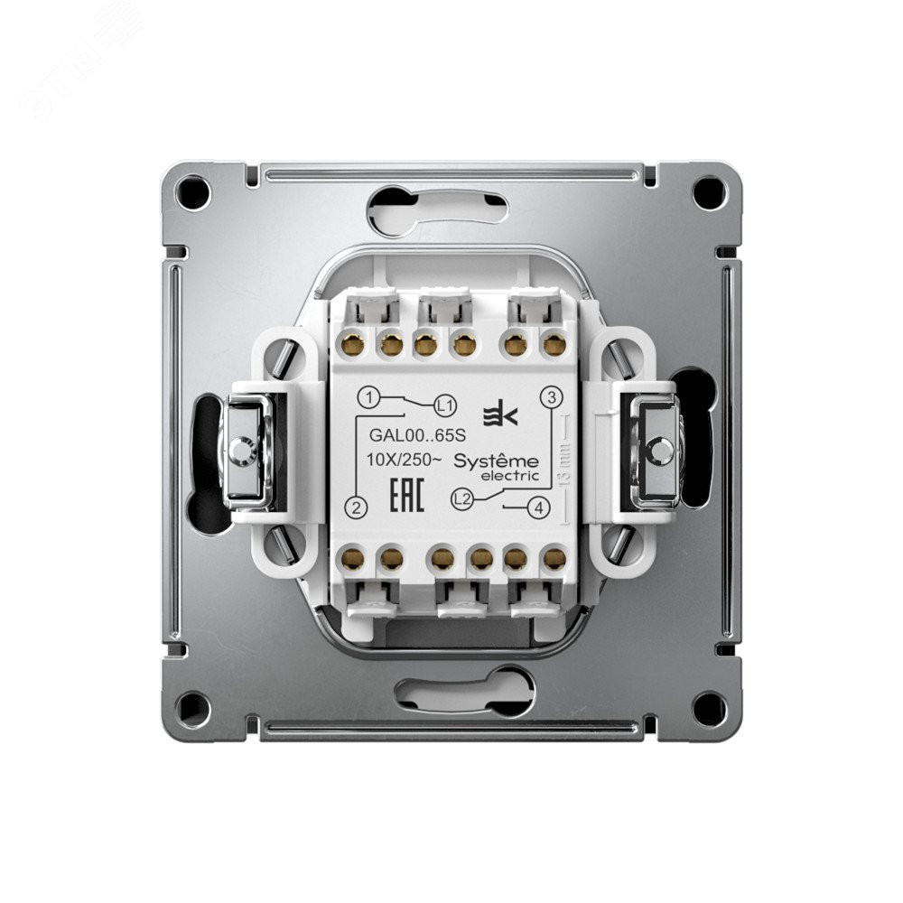 Изображение товара ARTGALLERY 2-клавишный переключатель 10А с карбоновыми контактами GAL001065S