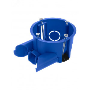 Установочная коробка СП D68х45мм, саморезы, пл. лапки, синяя, IP20, SQ1403-0001