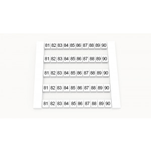 Маркировка (в кассетах) DEK6-50P-19-41Z(H), Кассета с маркировочными шильдиками, для клемм сечением 4 мм.кв., боковая, 50 шильдиков, нанесенные символы: 81...90, с вертикальным расположением, размер шильдика: 5,8 x 5,5 мм, цвет: белый
