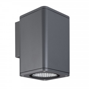 Светильник LGD-EVO-WALL-S100x100-12W Warm3000 (GR, 44 deg, 230V) 046193, Накладной настенный светильник 12Вт, серый алюминиевый корпус, оптическое закаленное стекло. Цвет ТЕПЛЫЙ БЕЛЫЙ 3000K, св.поток 910лм, CRI(Ra)>80, угол 44°, свет вверх или вниз. Размер ВхШхГ 138x100x132 мм. IP54. Питание AC230V, 12Вт, встроенный драйвер.