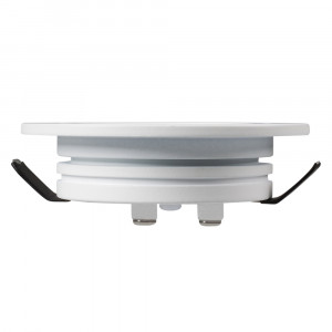 LTM-R60WH-FROST 3W WARM WHITE 110DEG, Врезной круглый мебельный светильник 3Вт, корпус белый алюминий. Цвет ТЕПЛЫЙ БЕЛЫЙ 3000K. Светодиод 1х3W. CRI>80, Св.поток 210-240лм, угол 110°. Питание 180-240VAC, 3Вт, 300mA 9-11V, драйвер в комплекте. Размеры d60x24 мм, врезное отверстие d45 мм.