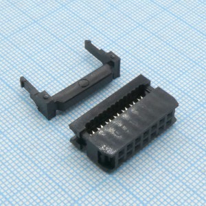 DS1016-14MA2BB, IDC разъем, розетка на плоский шлейф 14pin(2x7), шаг 2.54мм