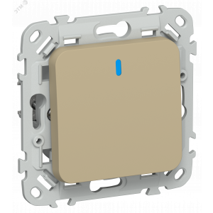 FLITE Выключатель 1-клавишный проходной с индикацией 10А ВС61-1-1-ФлХ хаки IEK FI-V12-1-10-1-K59