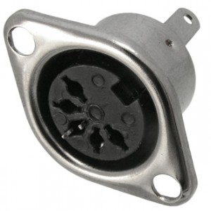7-0253 5P, Разъем DIN 7, розетка на корпус 5pin, 1А