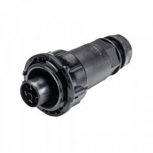 Розеточный разъем на кабель RST50i5S B1 ZR5 S SW, Розеточный разъем на кабель диаметром 15-25 мм, 5 полюсов, тип фиксации провода: винтовой, номинальные характеристики: 250/400V, 50A, цвет корпуса: черный, цвет контактной вставки: черный, серия RST POWER