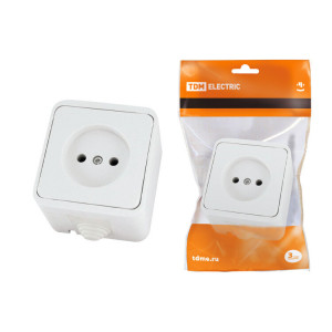 Розетка 2П OУ IP44 10А белая "Орель" SQ1802-0004