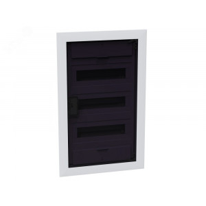 Щит распределительный встраиваемый с пластиковой черной прозрач. дверцей на 36 модулей, OptiBox Pro 36-VKR-IP40 379805