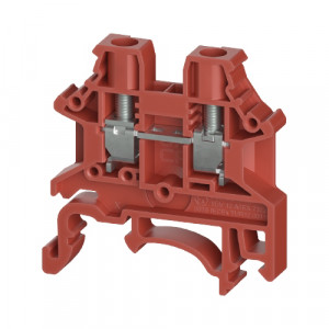 Проходная клемма WTN 4 RT, Проходная клемма, тип фиксации провода: винтовой, номинальное сечение: 4 мм кв., 12A, 800V, ширина: 6,1 мм, цвет: красный тип монтажа: DIN35