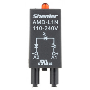 Модуль AMD-LTA 110-240V, Модуль для реле, 110 - 240VAC/DC, красный светодиод, цвет: черный, для колодок: SRU, SKF14, SKC, SKB, STB, SRC*-E, SRB, GZT, GZM, GZS, GZMB, ES32