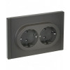 Розетка 2-м СП FORTE&PIANO FP324 16А с заземл. без защ. шторок безвинт. крепл. сер. IEK FP-R21-16-1-K03