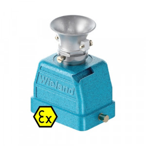 Крышка разъема Ex EX GOT GI 6 M20 09IA Z3, Крышка разъема на кабель, типоразмер 6B, взрывозащита, без уплотнителя, 1 кабельный ввод M20x1,5, с разгрузкой на изгиб, IP54, с верхним расположением, без защелки (упоры под одну защелку), материал корпуса: цинковый сплав