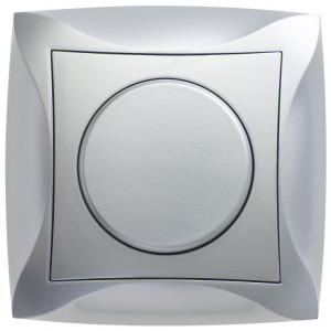 ДУЭТ СВЕТОРЕГУЛЯТОР (диммер) универсальный, 600Вт/ВА, в сборе, СЕРЕБРИСТЫЙ C2 WDE000336