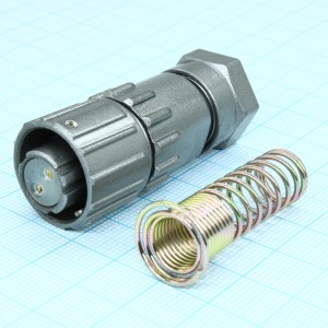 FQ14-2TK-8, Кабельная розетка, 2 контакта,  dконт=1,5мм, Dкожуха = 8мм