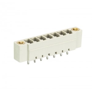 Вилка Wiecon 8513 S / 7 G F, Вилочный разъем, вертикальный, на плату, шаг: 3.5 мм, 7 полюсов, фиксация на плате пайкой, исполнение: с монтажными фланцами, без маркировки, 250V, 8А, цвет: серый