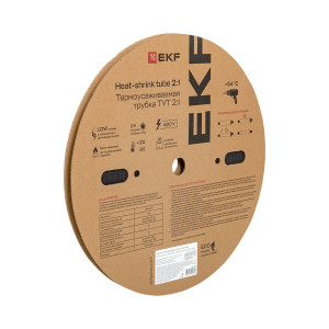 Термоусаживаемая трубка ТУТ нг 8/4 черная рулон PROxima tut-8-b