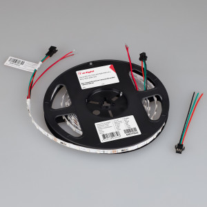 Лента SPI-F72-7mm 24V RGB-PX6 (14.4 W/m, IP20, 3535, 5m) 030195(2), Светодиодная лента SPI-F72, открытая IP20. Светодиоды 3535, 72 шт/м (360 шт на 5м), белая плата, ширина 7 мм, скотч 3M. Микросхема SM16703(1903), 12 pixel/m (1 pixel = 6 LED). Цвет RGB, угол 120°. Питание 24 В, мощность 14.4 Вт/м (72 Вт на 5 м)