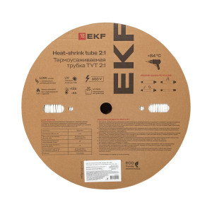 Термоусаживаемая трубка ТУТ нг 4/2 белая рулон PROxima tut-4-w