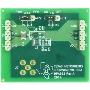 TPS62060EVM-663, Средства разработки интегральных схем (ИС) управления питанием TPS62060EVM-663