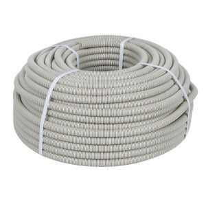 Труба гофр. ПВХ с протяжкой d20 мм (10 м) серая Plast tg-z-20-10m