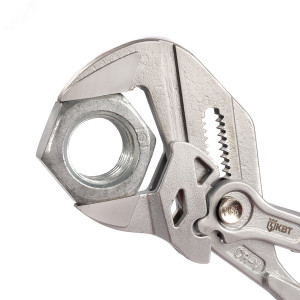 Клещи переставные - гаечный ключ 180 мм серия Профи, с кнопочной самофиксацией, монтаж и демонтаж гаек, винтов с шестигранной головкой