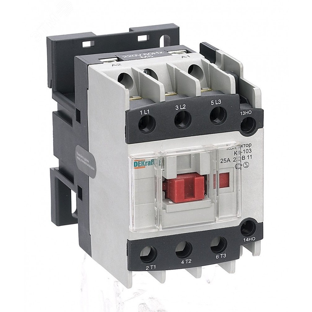 Изображение товара Контактор КМ-103 25А кат. 380В AC 1НО+1НЗ DEK
