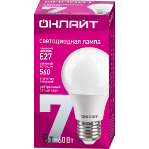 Лампа светодиодная 71 648 OLL-A60-7-230-4K-E27 7Вт грушевидная 4000К нейтр. бел. E27 610лм 220-240В 71648