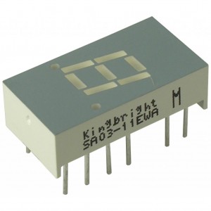 SA03-11EWA, 1 разрядный индикатор 7мм/красный/625нм/1.9-6.4мкд/ОА